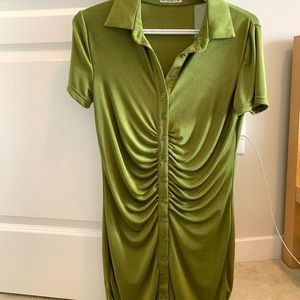 Green ruched dress